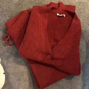 NATION Ltd. Red Women's Cardigan and Pants Set